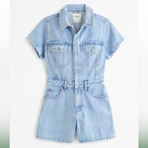 Abercrombie Denim Romper Light Wash XXSP NWOT